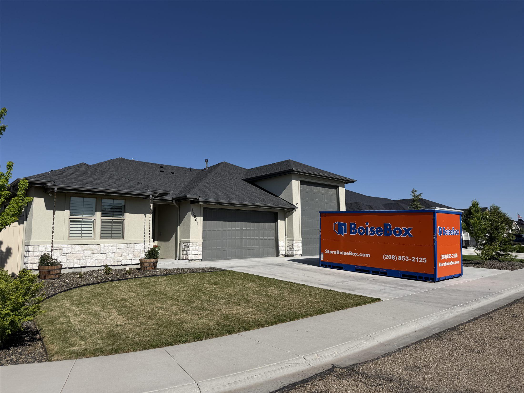 BoiseBox portable storage container delivered at a home